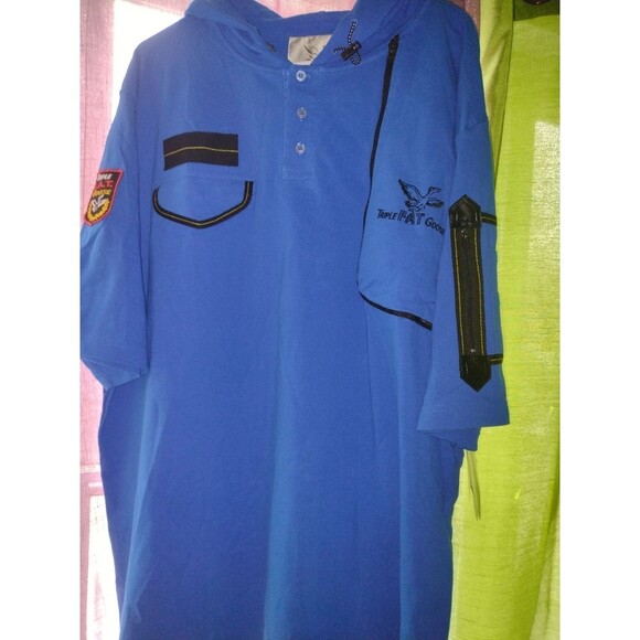 Triple F.a.t Goose Mens Hooded Shirt Short sleeve 2XL Zip Phone pocket Vintage - Picture 7 of 12